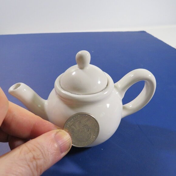 White Ceramic Tea Pot Glazed READY TO DECORATE IN YOUR OWN STYLE  #4 - Picture 4 of 6
